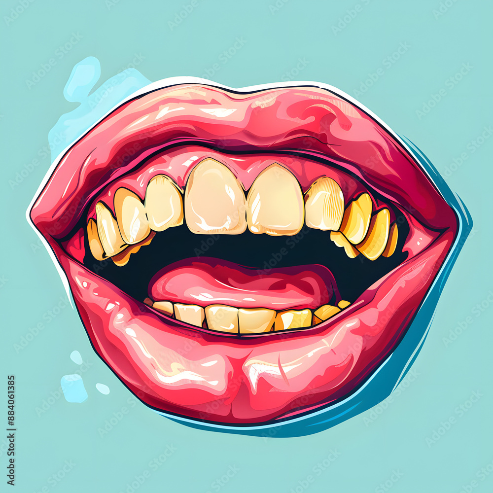 Naklejka premium illustration of a happy mouth