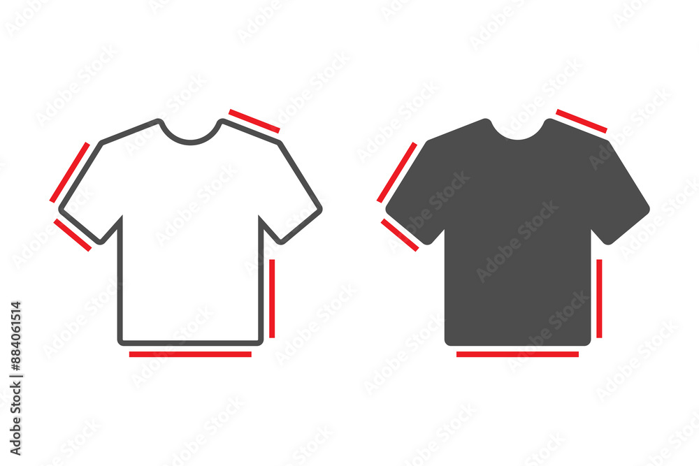Naklejka premium t-shirt vector with size line
