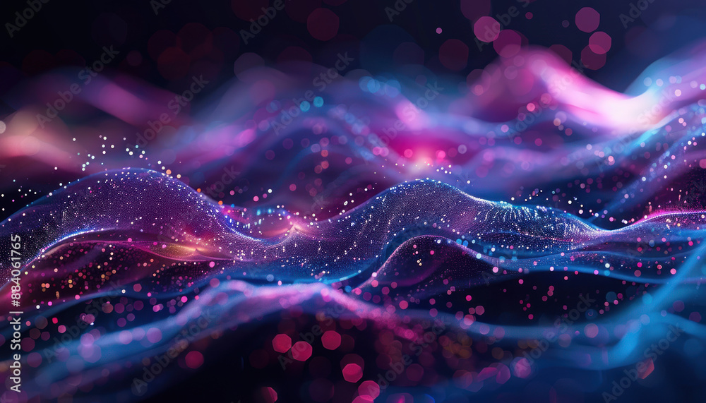Abstract background with pink and blue glowing lights and lines Abstract background with pink and blue glowing lights and lines