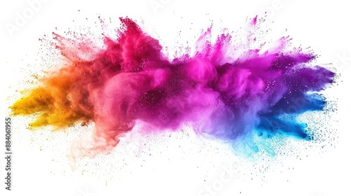 Wallpaper Mural abstract powder splatted background. Colorful powder explosion on white background. Colored cloud. Colorful dust explode. Paint Holi Torontodigital.ca