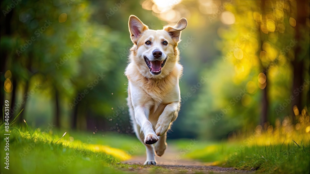 Excited dog running towards camera, dog, pet, running, playful, energetic, happy, joyful, excitement, motion blur, action Excited dog running towards camera, dog, pet, running, playful, energetic, happy, joyful, excitement, motion blur, action