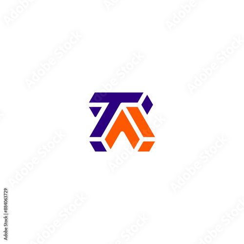 letter TA, block  Logo. Suitable for Business sport, technology, fashion, digital And future creative Business