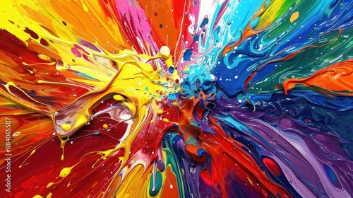 Explosion of Colorful Paints