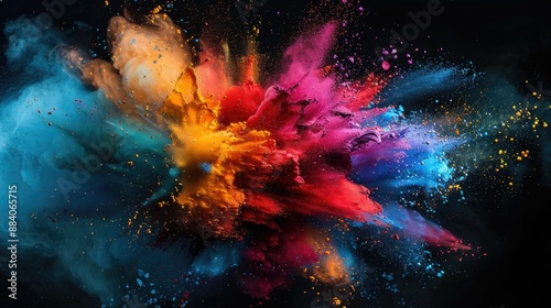 Explosion of Colorful Paints