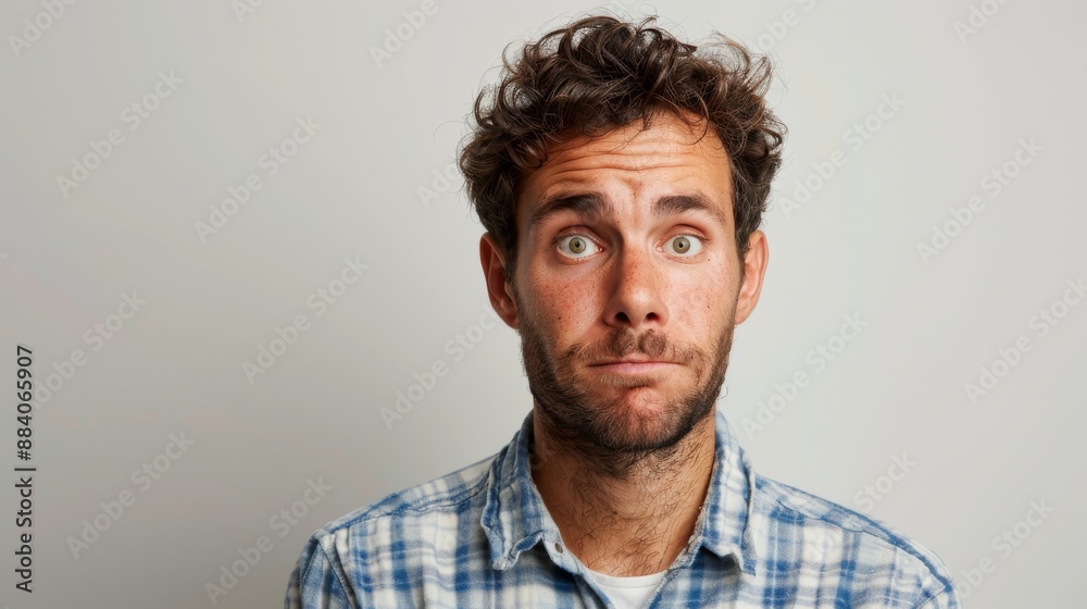 Bearded man with a funny expression on his face Bearded man with a funny expression on his face
