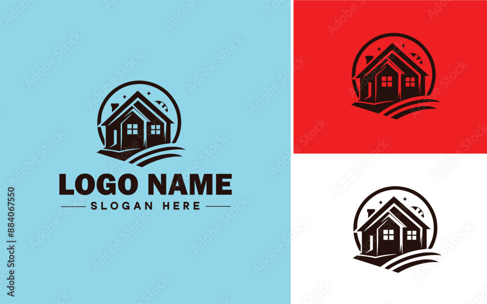 Construction icon Building Creation Development flat logo sign symbol editable vector