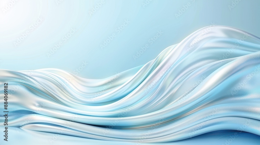 A blue and silver wave of fabric A blue and silver wave of fabric