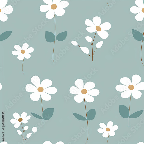 clean and sleek A simple, flat illustration of flowers plain background made with generative AI