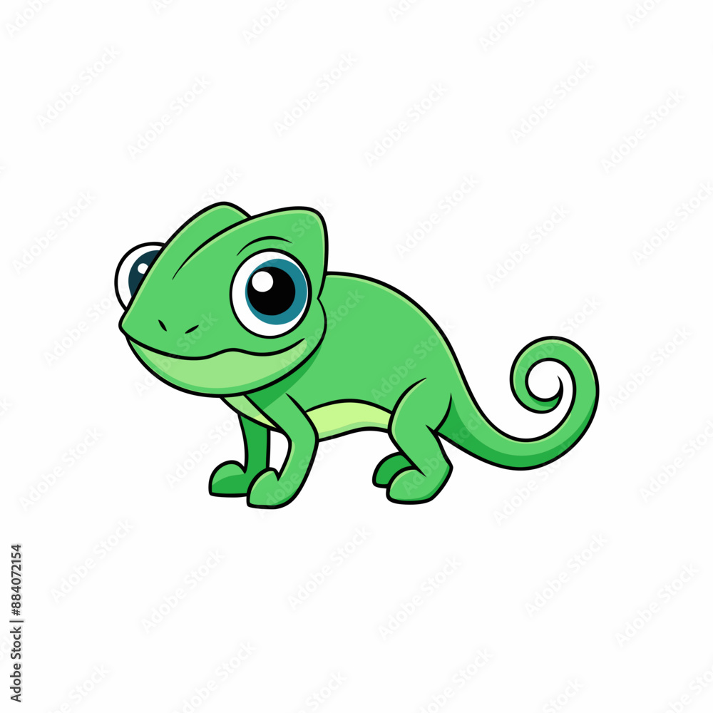 Fototapeta premium chameleon cartoon illustration