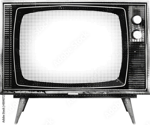 Retro TV collage element on transparent background, Retro TV punk y2k collage element, Retro TV magazine clipping with isolated clipping path. Generative AI photo