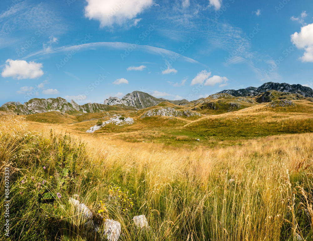 Summer mountain Durmitor National Park, Montenegro. Durmitor panoramic road, Sedlo pass.
