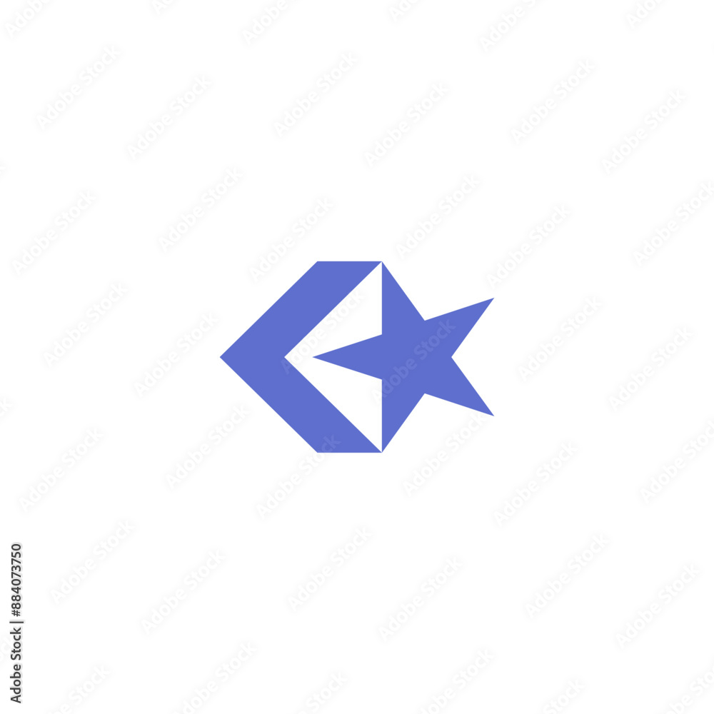 Star On Letter Logo Design K icon vector