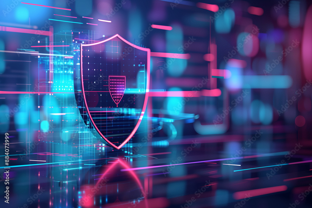 Growing Digital Small Shield Data Protection Cyber Security laser with ...