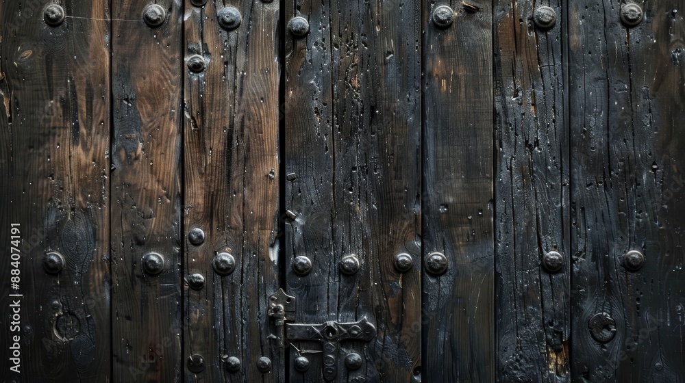 Realistic photo of dark wooden door with detailed grain texture for authenticity Realistic photo of dark wooden door with detailed grain texture for authenticity