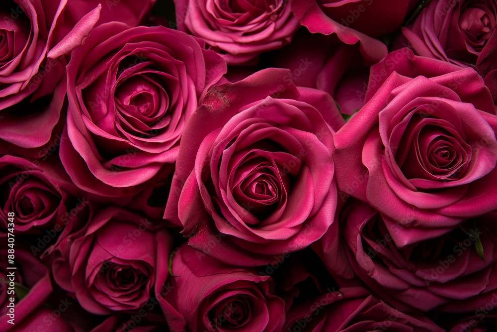 Naklejka premium beautiful dark pink rose flower in full frame background