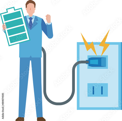 元気をチャージするビジネスマン