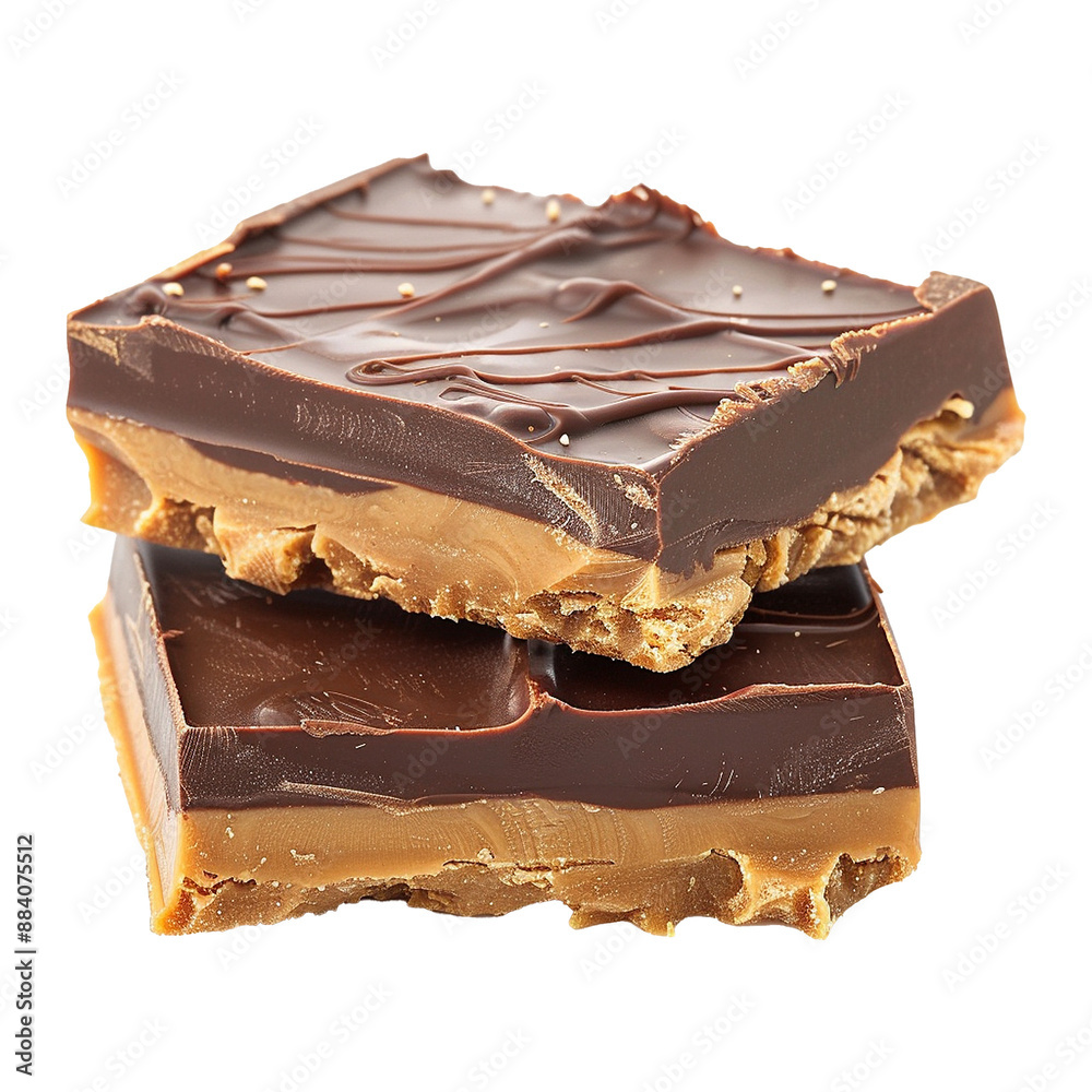 Peanut butter chocolate bars isolated on transparent background
Peanut butter chocolate bars isolated on transparent background