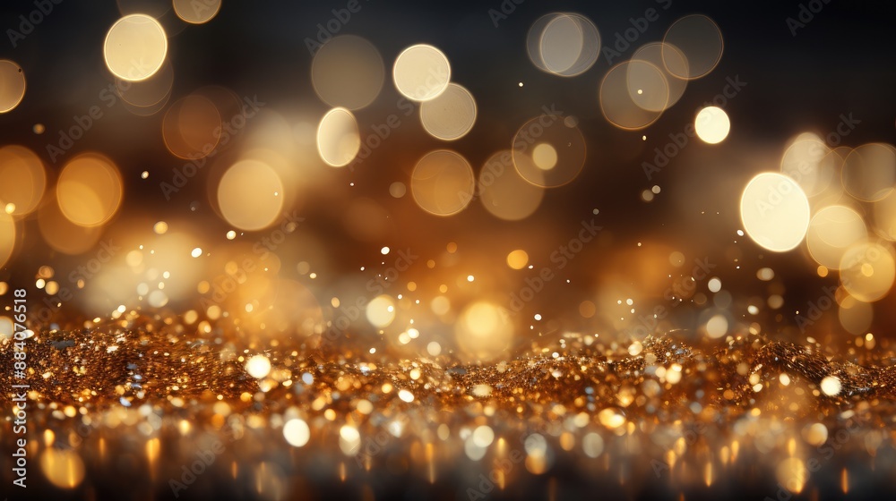 Golden Bokeh Background with Glitter. Golden Bokeh Background with Glitter.