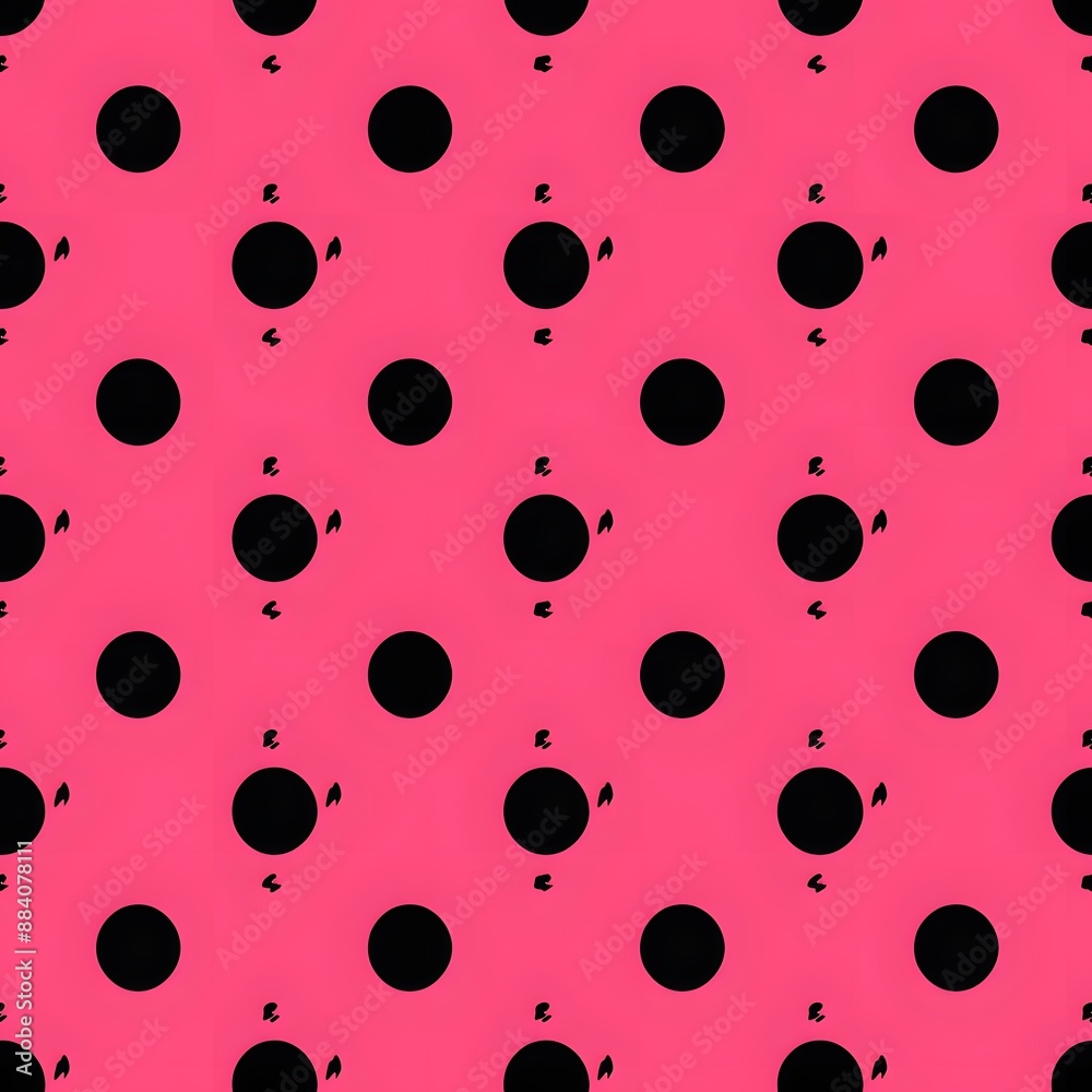 A pattern of black and pink polka dots. The pink dots are arranged in a way that they form a circle A pattern of black and pink polka dots. The pink dots are arranged in a way that they form a circle