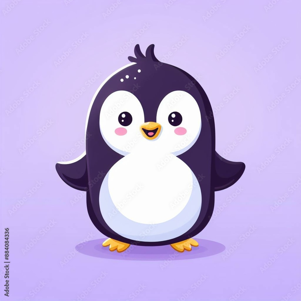 Cute Penguin Cartoon Illustration. Generated AI Cute Penguin Cartoon Illustration. Generated AI