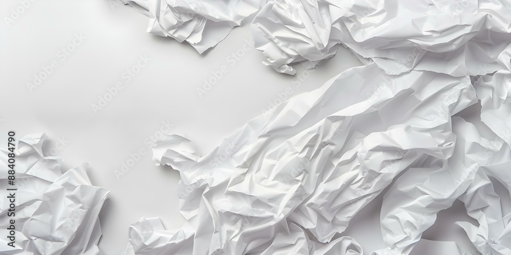 Fotografie Highresolution white crumpled paper background with copy space for artistic projects