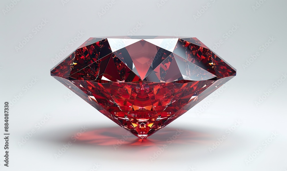 A red diamond, dazzling on a white background. A red diamond, dazzling on a white background.