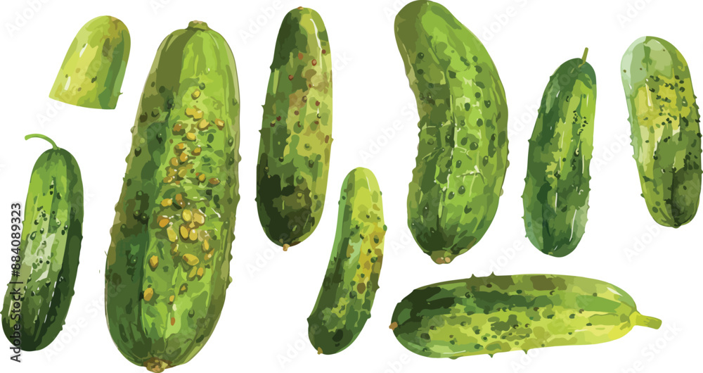 cucumber watercolor clipart cucumber watercolor clipart