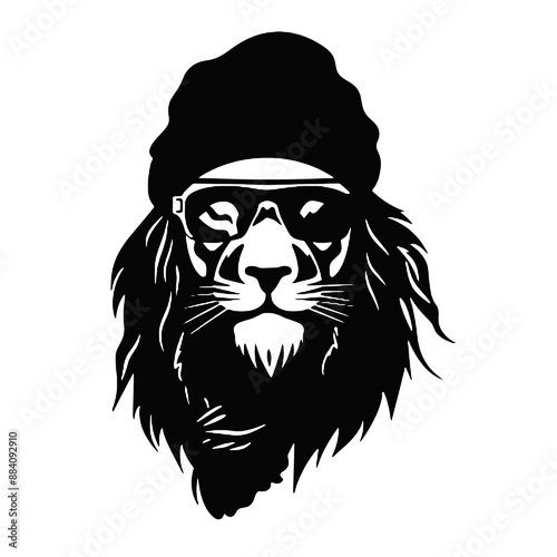 Lion silhouette. isolated on white background. Vector illustration