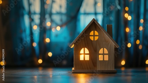 Cozy Wooden House with Warm Lights