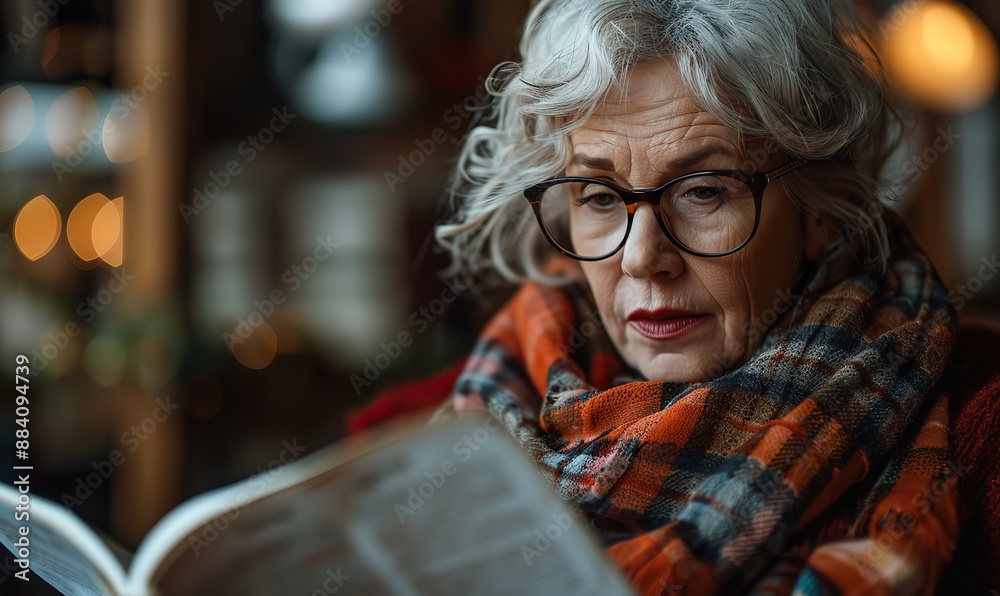 A senior woman fills out forms while reading bills and holding paperwork. A senior woman fills out forms while reading bills and holding paperwork.