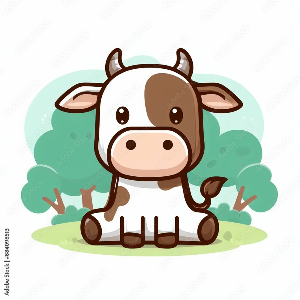Cute Cow Cartoon Illustration Cute Cow Cartoon Illustration