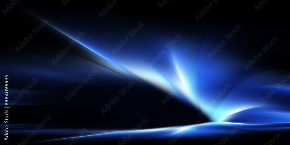 Fototapeta premium Abstract clean blue burst light lines modern background 