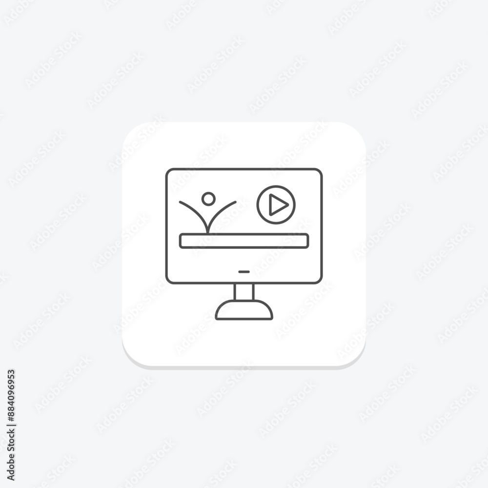 Motion Graphics thinline icon , vector, pixel perfect, illustrator file Motion Graphics thinline icon , vector, pixel perfect, illustrator file