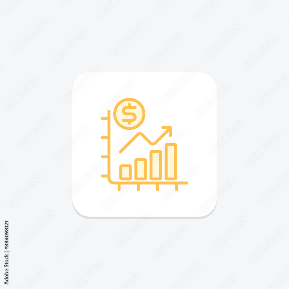 Growth duotone line icon , vector, pixel perfect, illustrator file