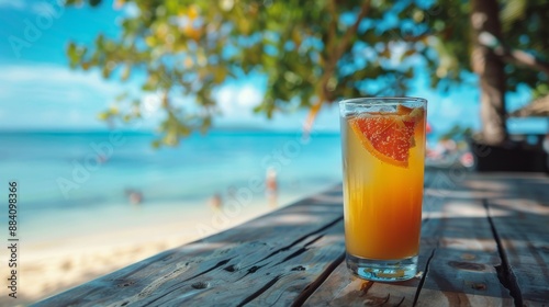 Refreshing Citrus Cocktail by the Beach