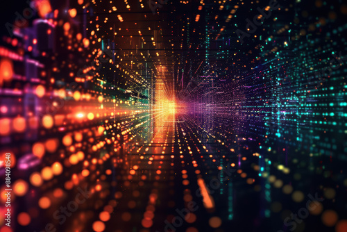 Wallpaper Mural Vibrant abstract digital background with colorful lights in a futuristic, tech-inspired design. Perfect for technology, innovation, and data visualization themes. Torontodigital.ca