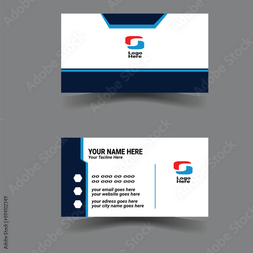 Corporate Business Card Design Simple Morden Creative and professional businesscard templete Clean and simple businesscard design card template for business and technology.  photo