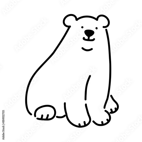 シロクマのシンプルなベクターイラスト　全身