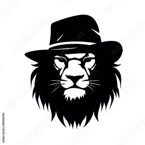 Lion silhouette. isolated on white background. Vector illustration