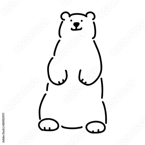 シロクマのシンプルなベクターイラスト　全身