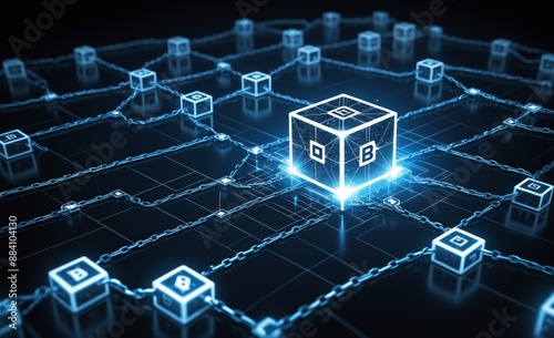 Blockchain Network Concept with Digital Blocks