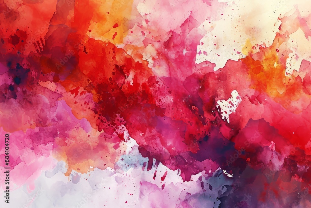 Fototapeta premium Colorful paint splatters on canvas in an abstract art piece, Ai generated
