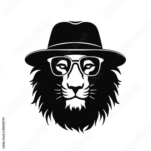 Lion silhouette. isolated on white background. Vector illustration