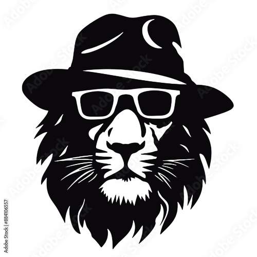 Lion silhouette. isolated on white background. Vector illustration photo