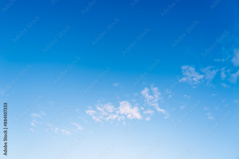 Fototapeta premium Blue sky and white clouds background,Sunny Summer clear sky with white fluffy cloud