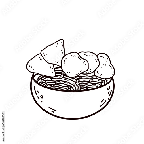Ramen Noodle outline 
