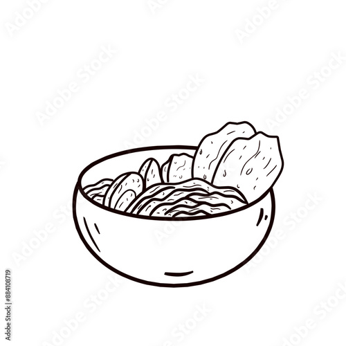 Ramen Noodle outline 