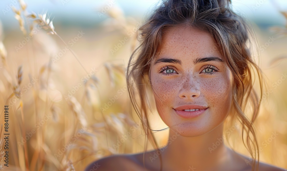 A portrait of a naturally beautiful girl beams at the camera. A portrait of a naturally beautiful girl beams at the camera.