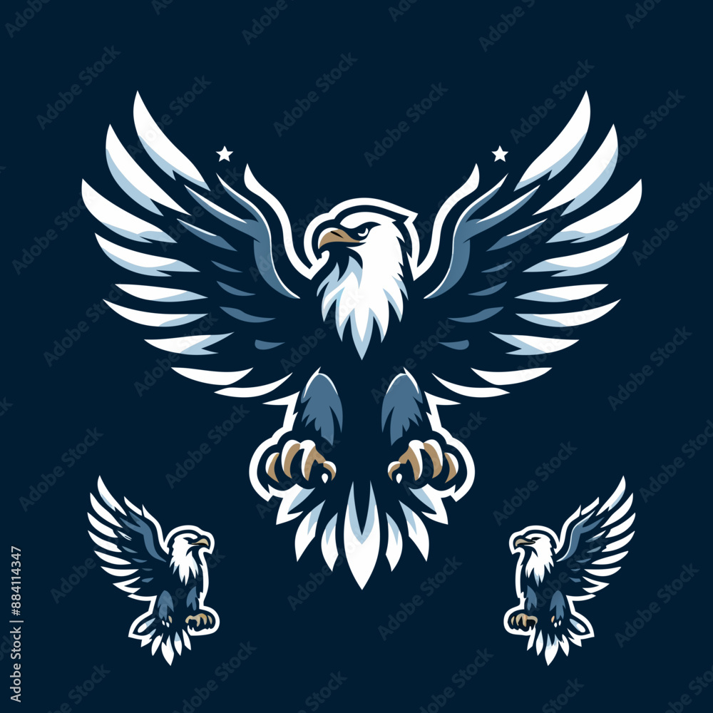 Flying eagle vector mascot illustration , eagle graphic , eagle logo ...