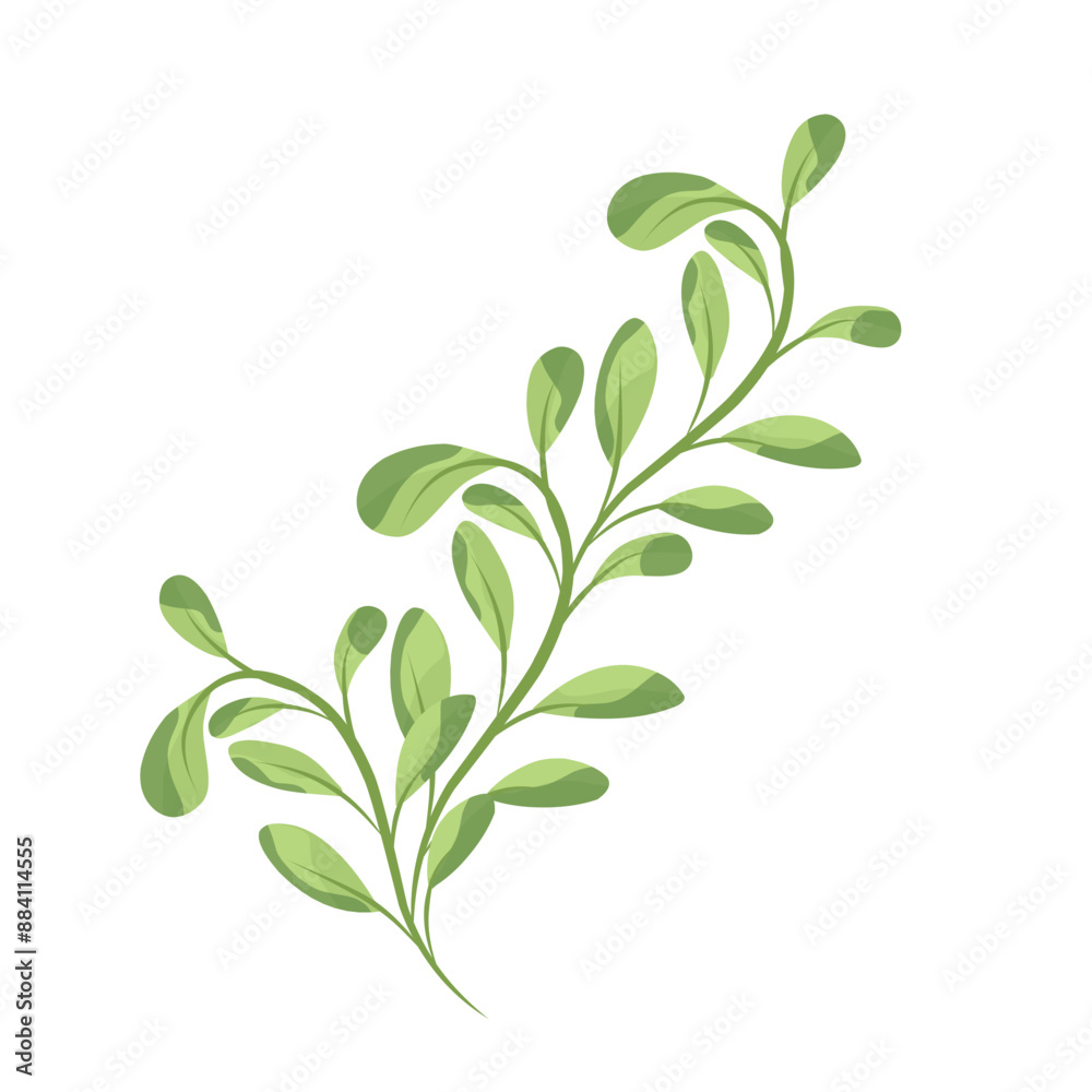 Fototapeta premium Monogram green leaf 